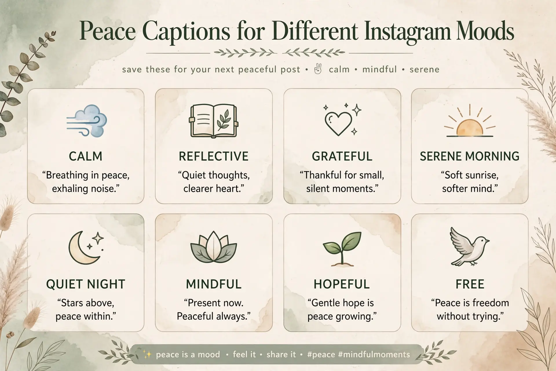 Peace Captions for Different Instagram Moods