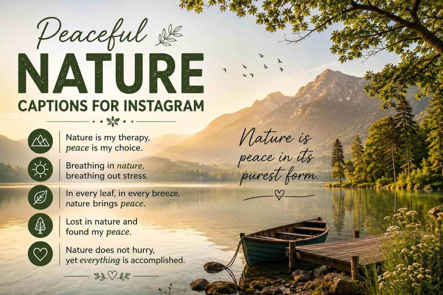 Peaceful Nature Captions for Instagram
