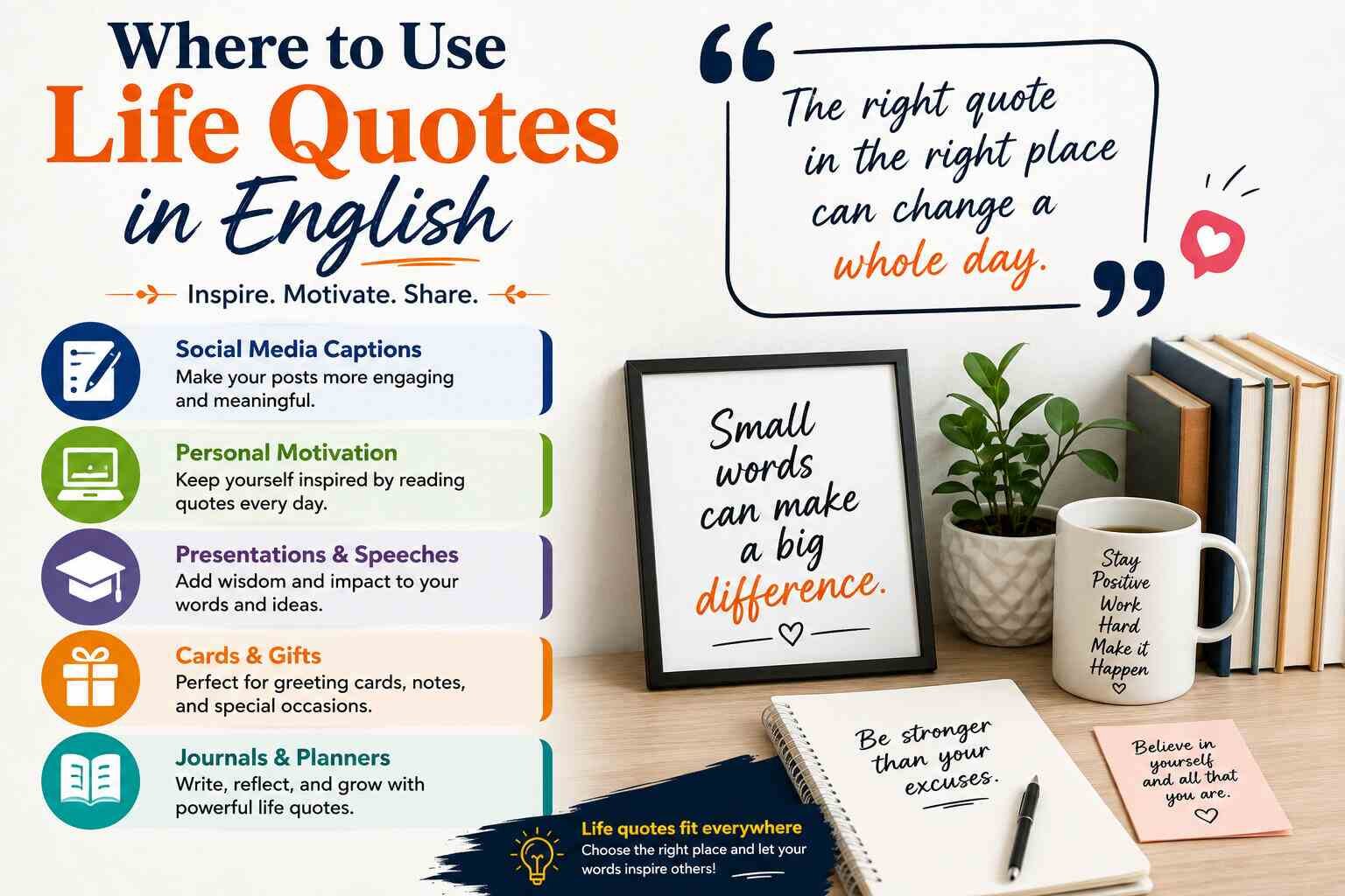 Where to Use Life Quotes in English