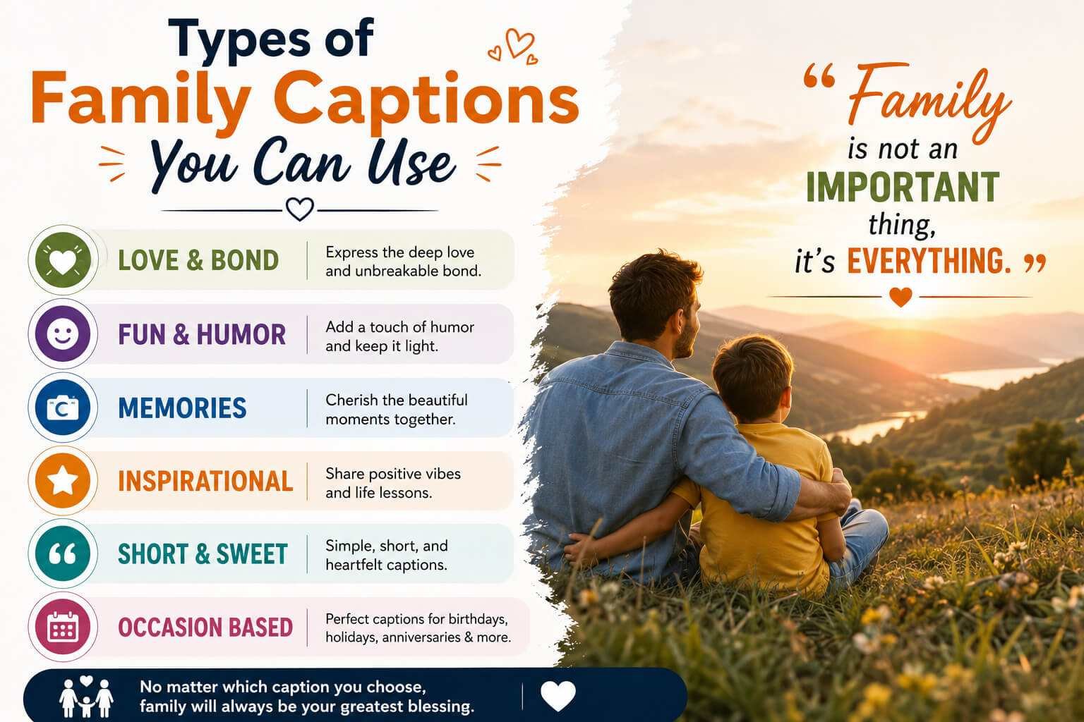 Types of Family Captions You Can Use