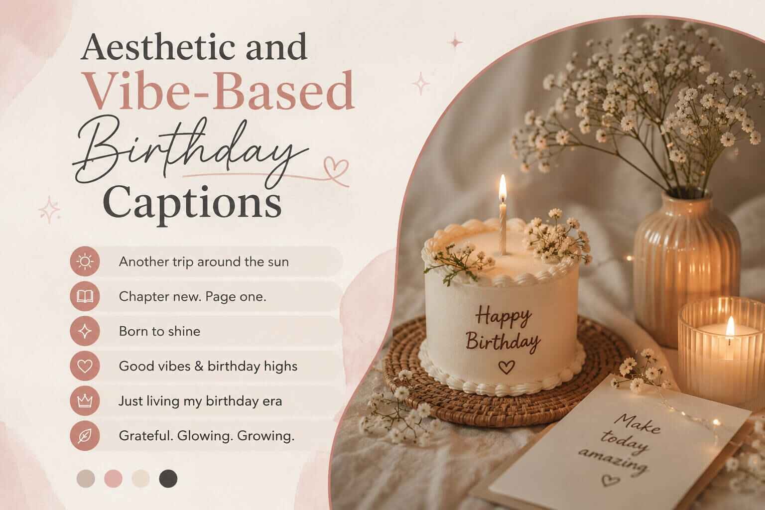 Aesthetic and Vibe-Based Birthday Captions
