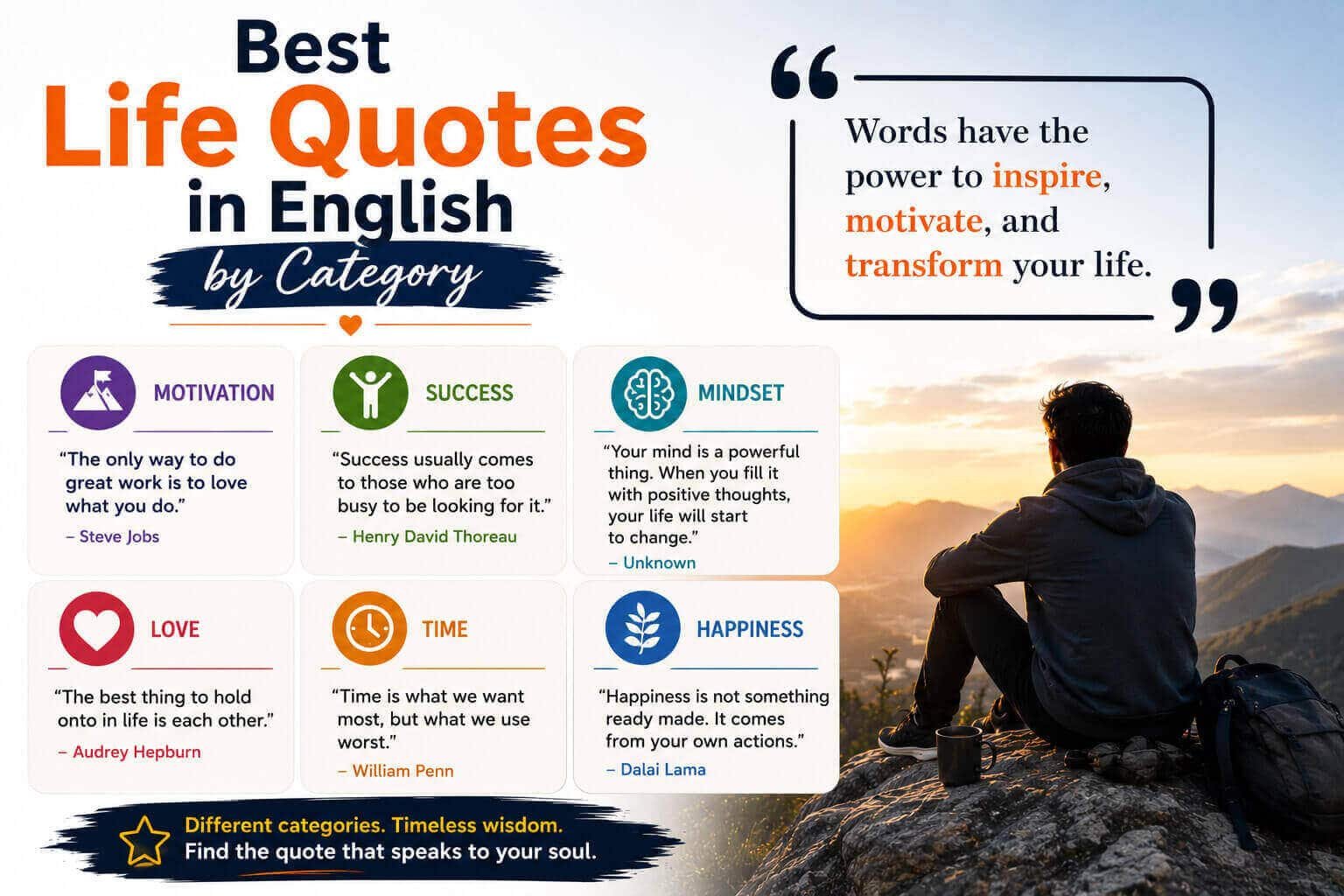 Best Life Quotes in English by Category
