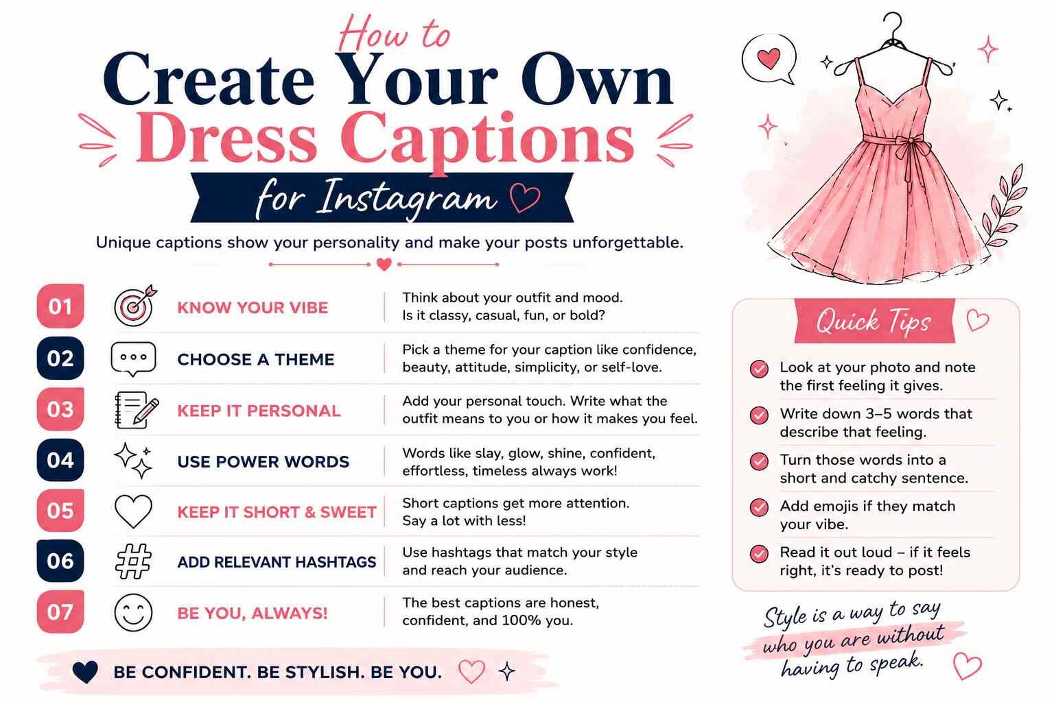 How to Create Your Own Dress Captions for Instagram