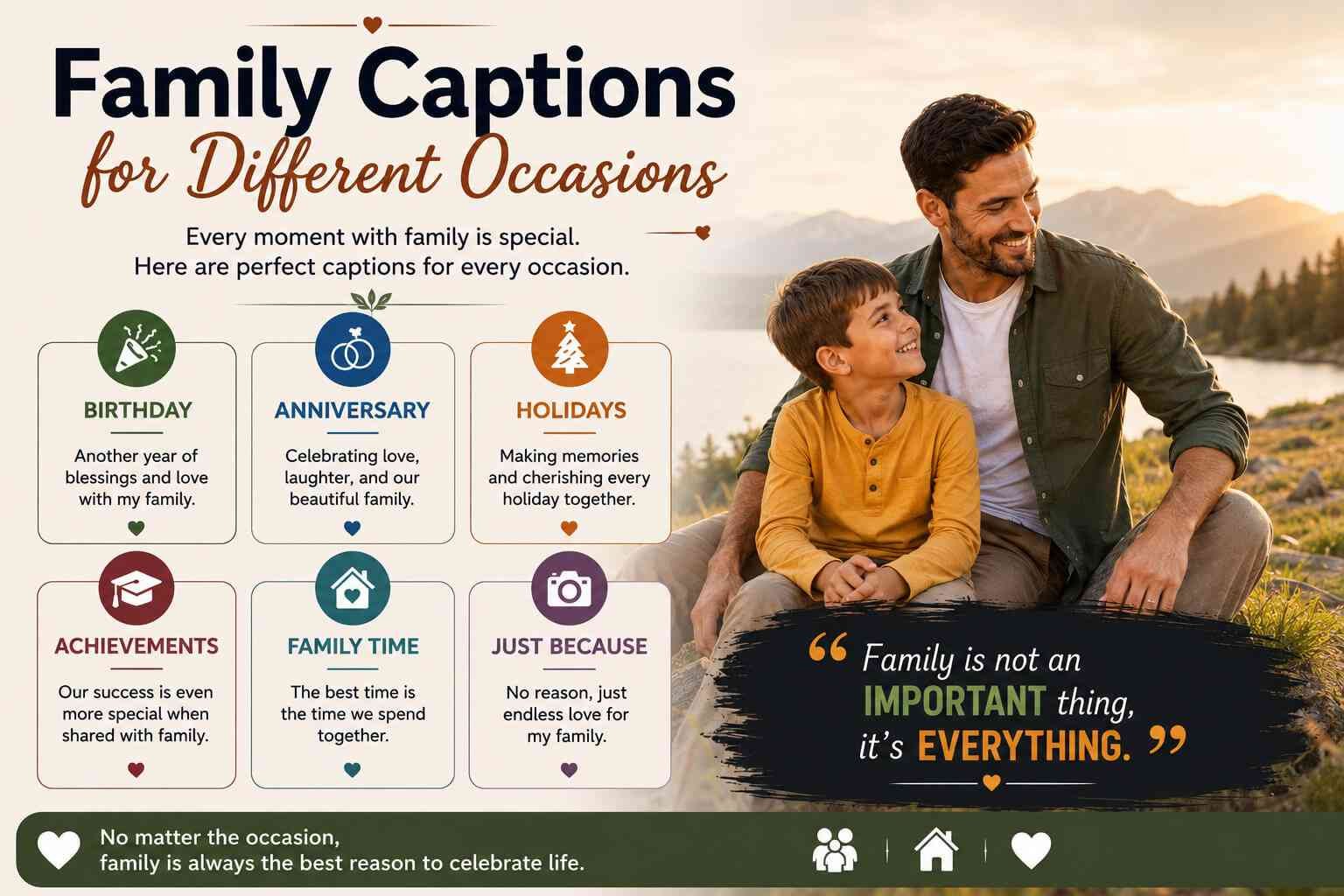 Family Captions for Different Occasions