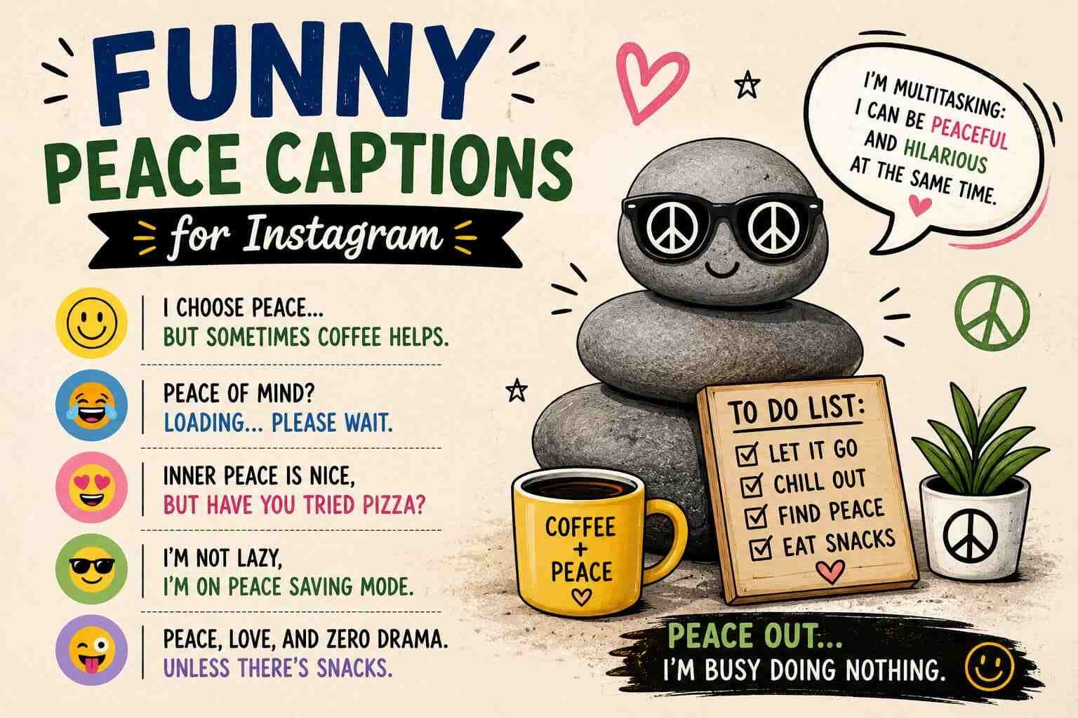 Funny Peace Captions for Instagram