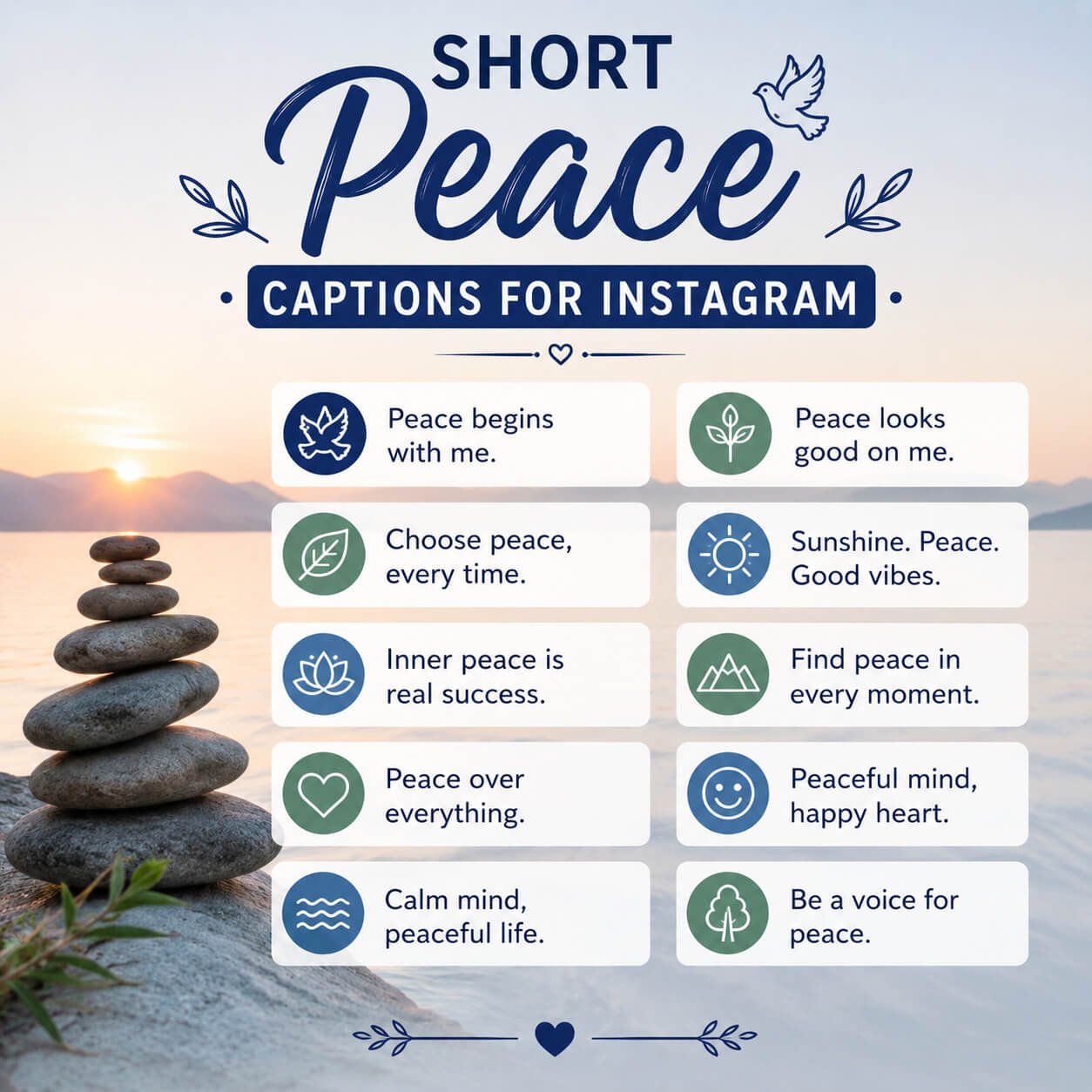 Short Peace Captions for Instagram
