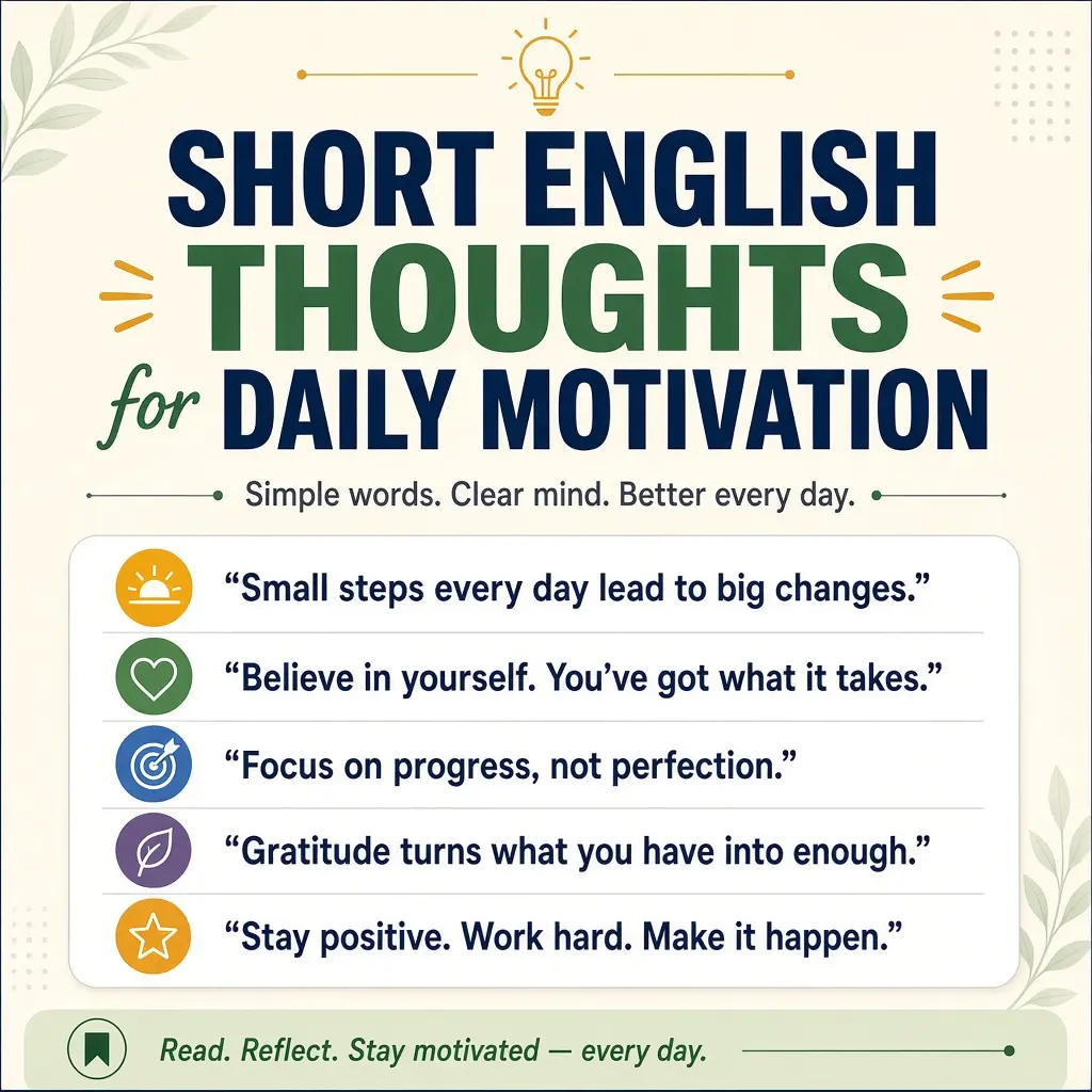 Short English Thoughts for Daily Motivation
