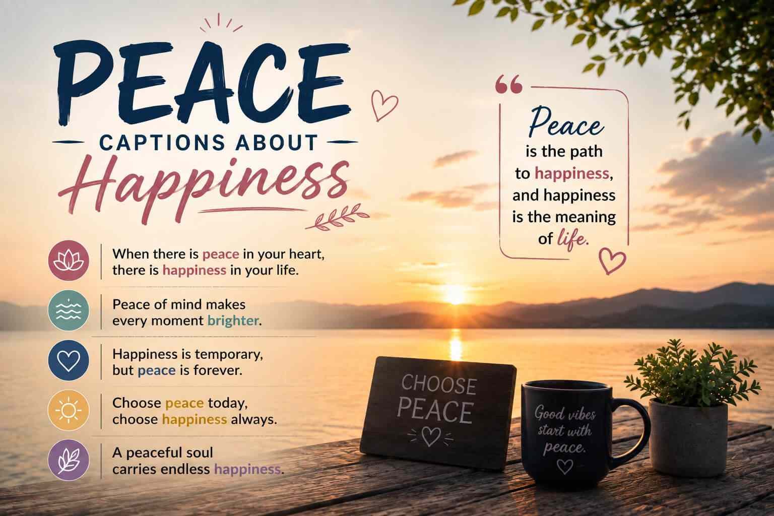 Peace Captions About Happiness