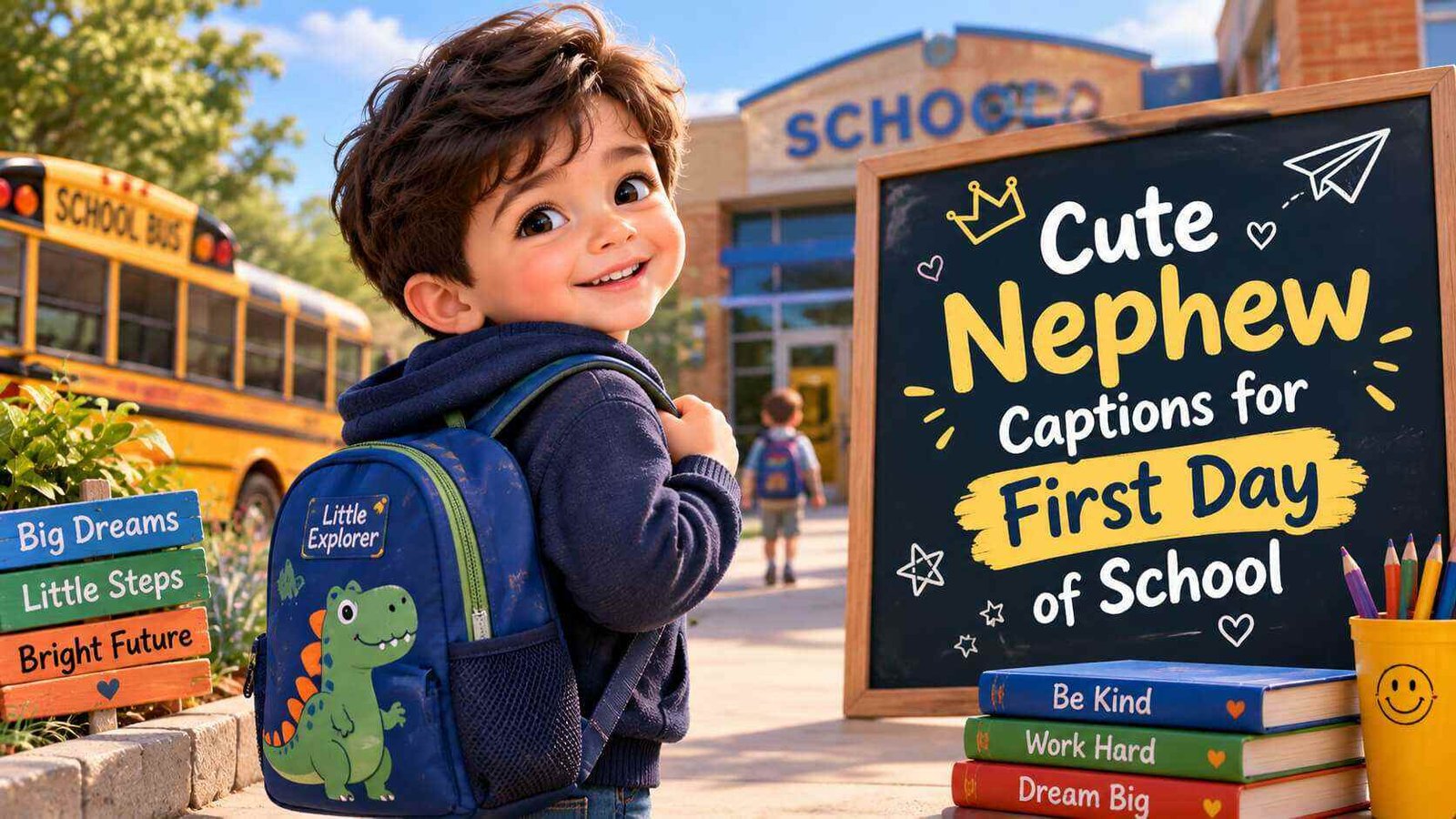 Cute Nephew Captions for First Day of School