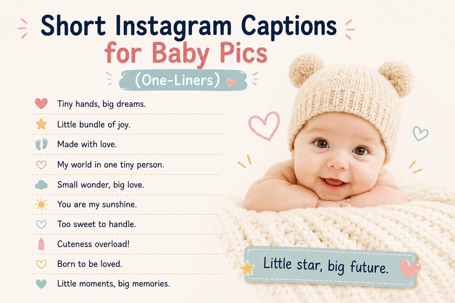 Short Instagram Captions for Baby Pics (One-Liners)