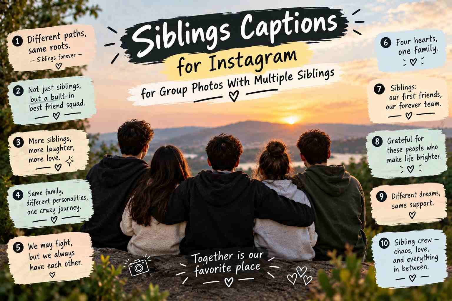 Siblings Captions for Instagram for Group Photos With Multiple Siblings