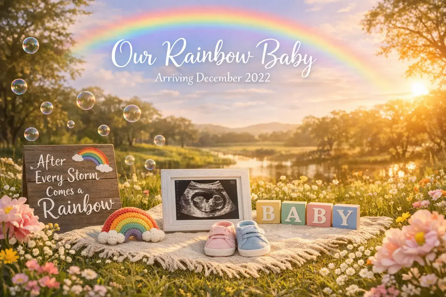 Rainbow Baby Announcement Captions