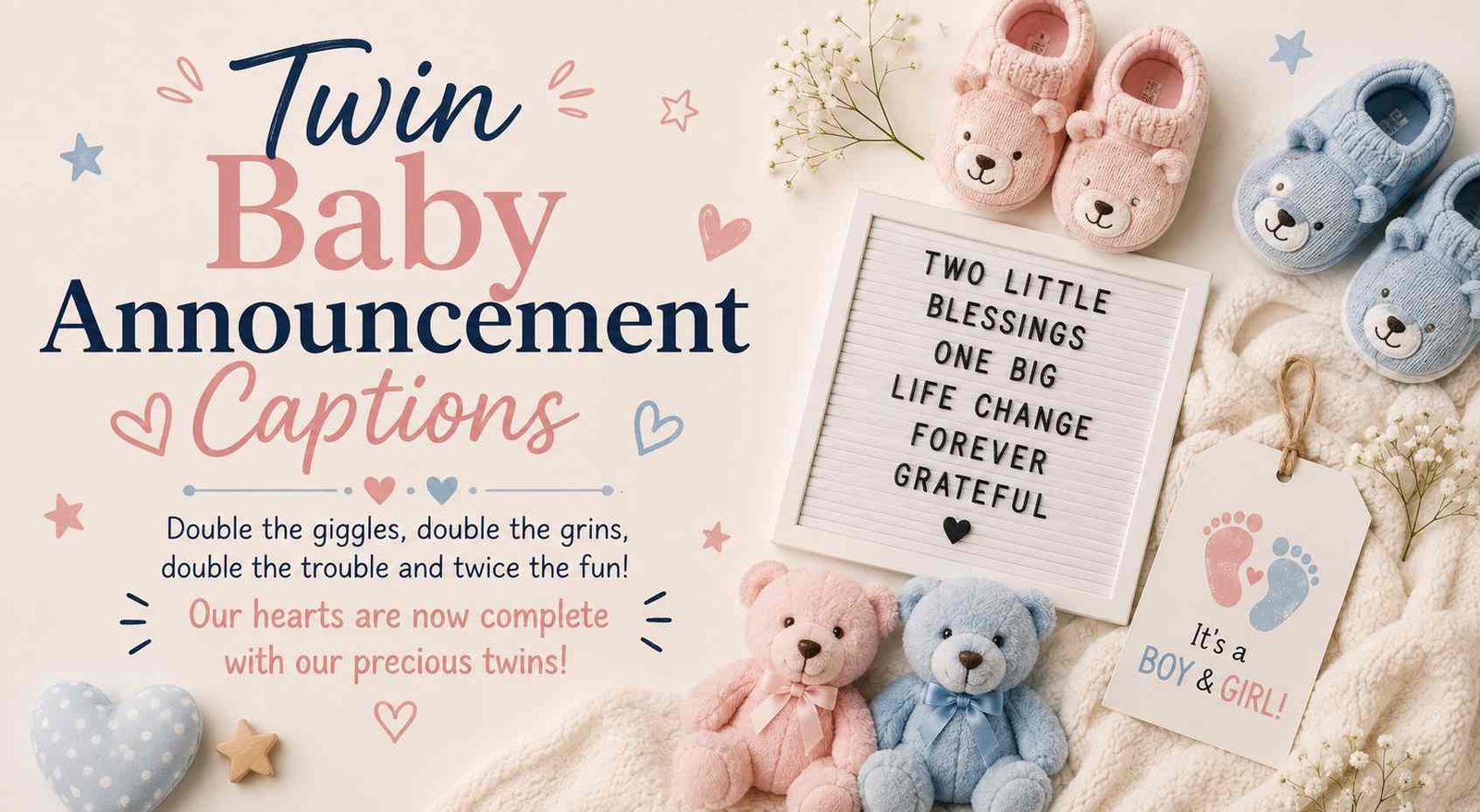 Twin Baby Announcement Captions