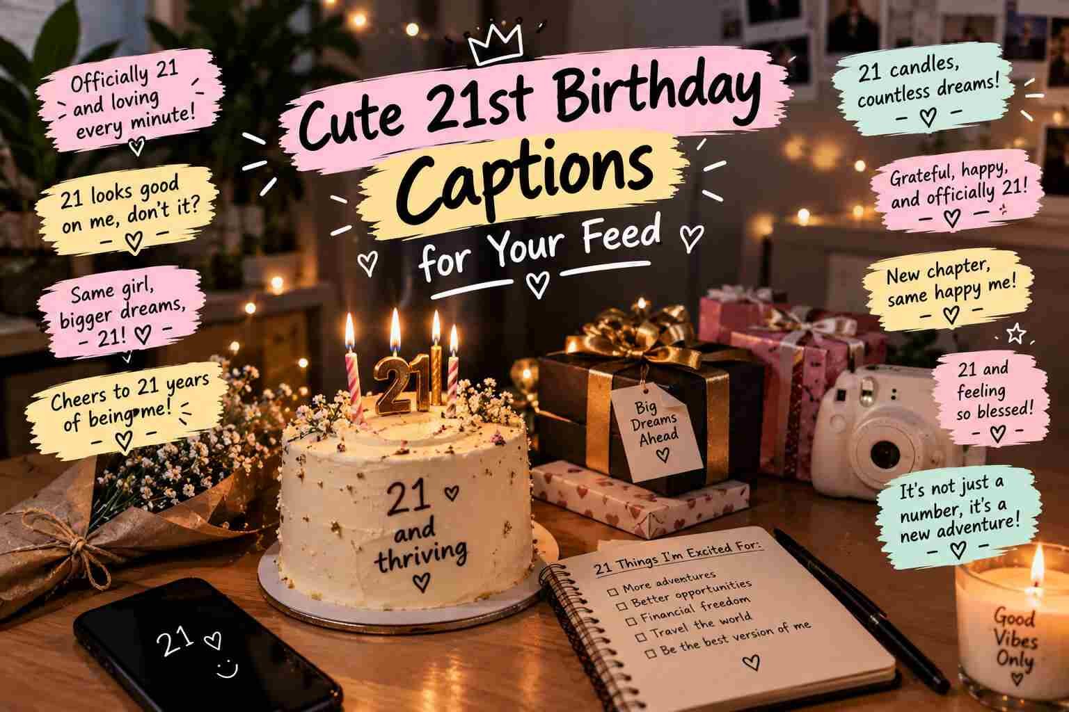 Cute 21st Birthday Captions for Your Feed