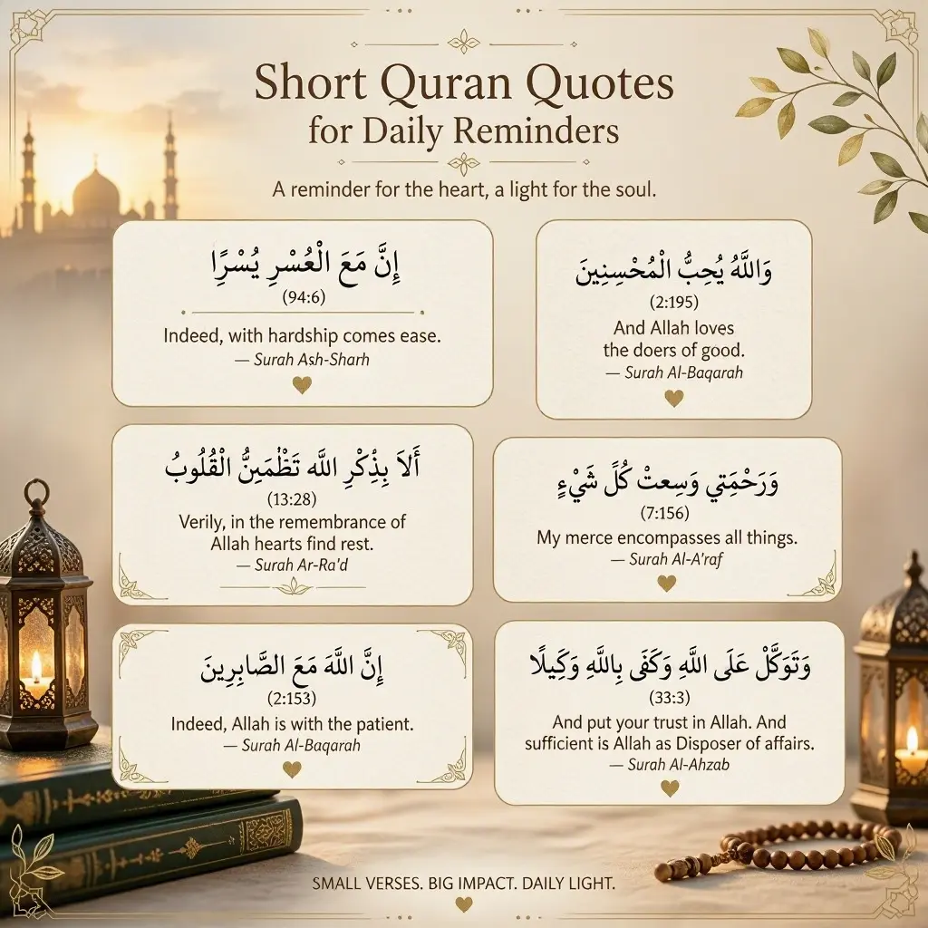 Short Quran Quotes for Daily Reminders