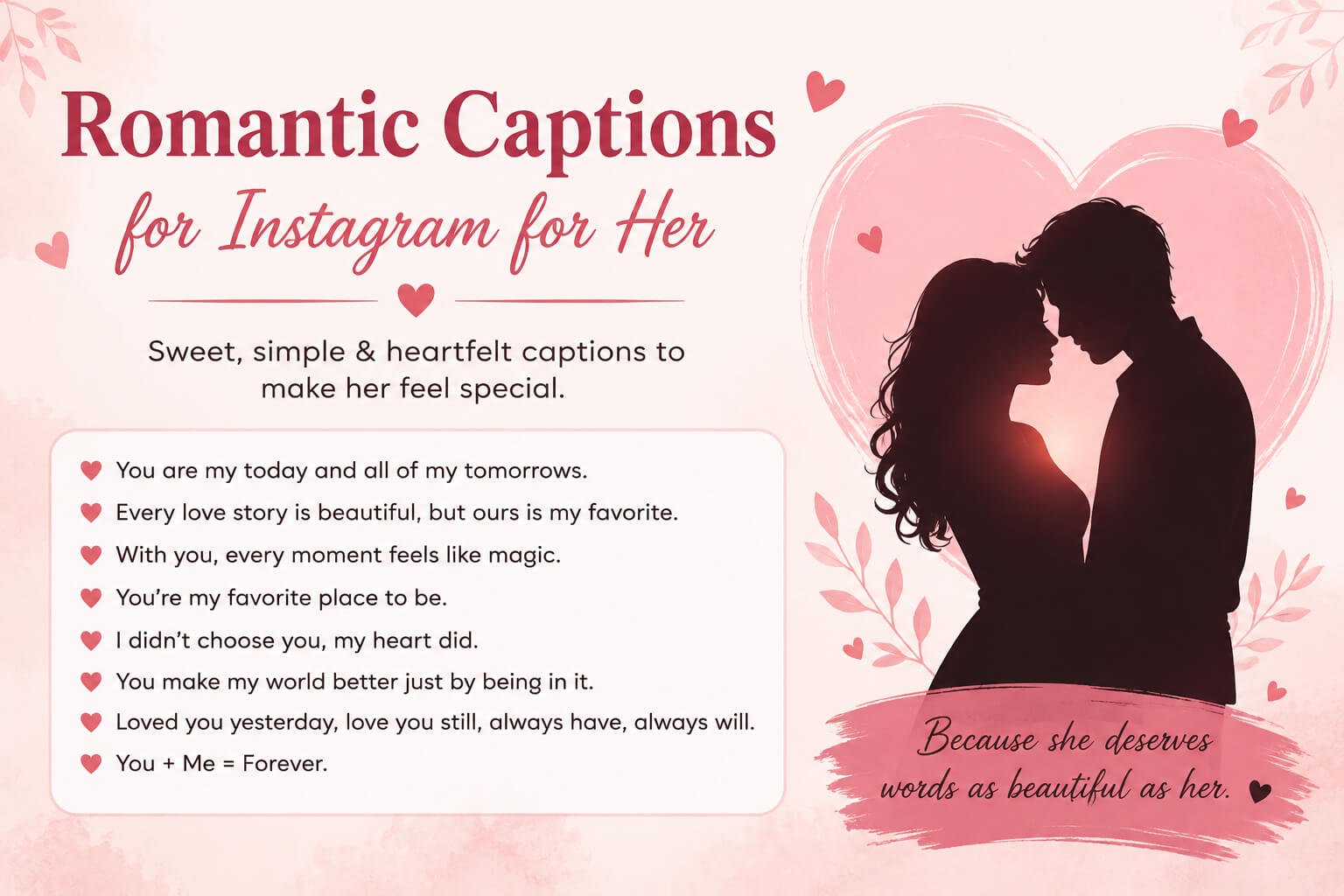 Romantic Captions for Instagram for Her