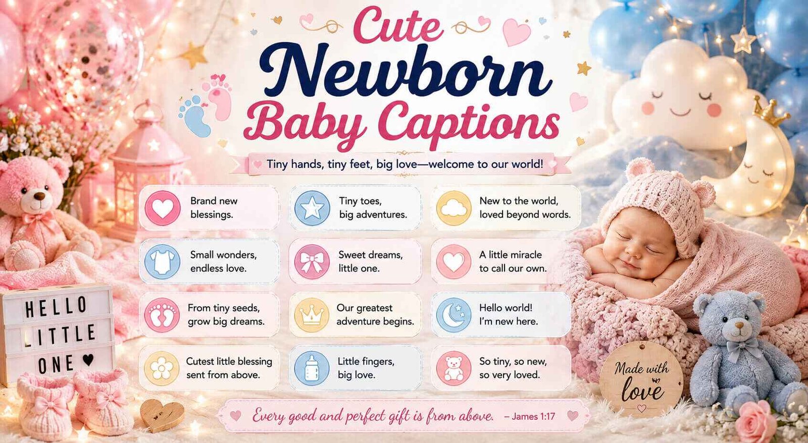 Cute Newborn Baby Captions