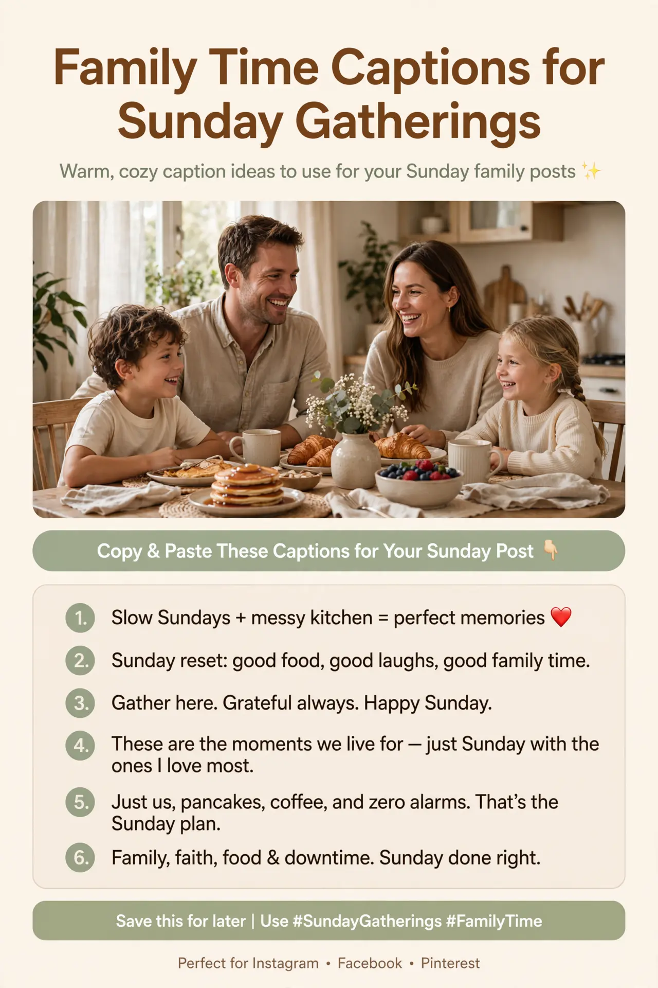 Family Time Captions for Sunday Gatherings