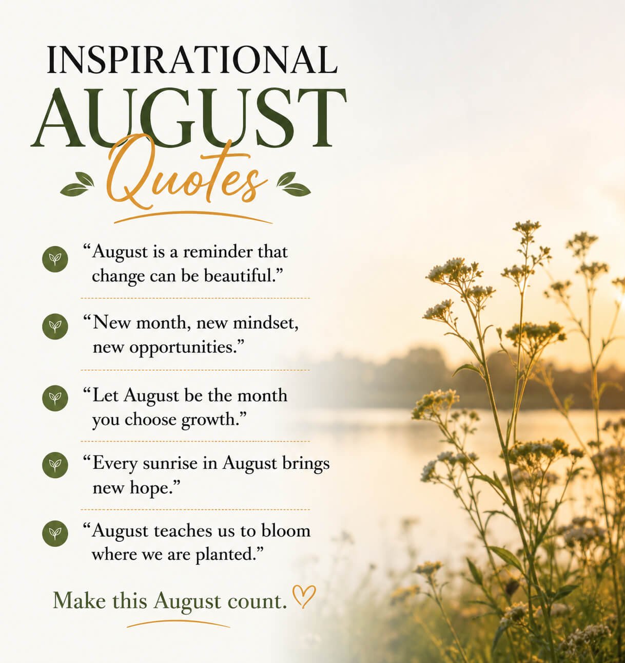 Inspirational August Quotes