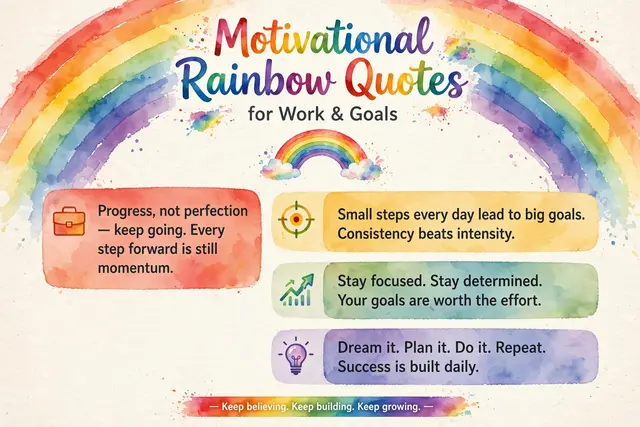 Motivational Rainbow Quotes for Work and Goals