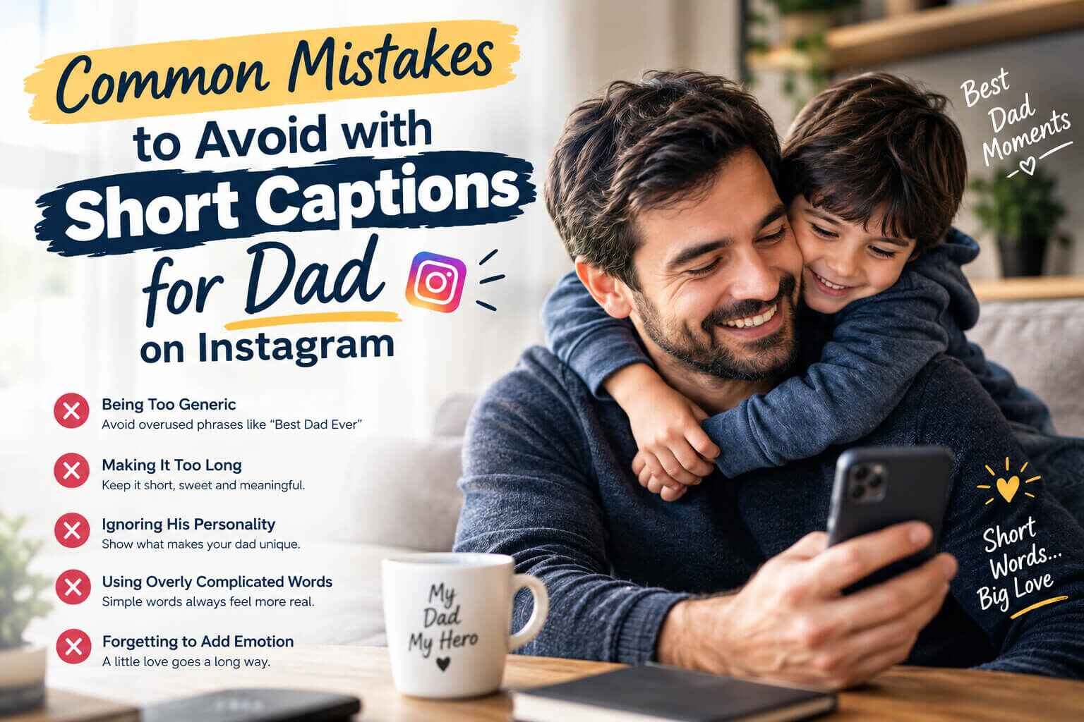 Common Mistakes to Avoid with Short Captions for Dad on Instagram