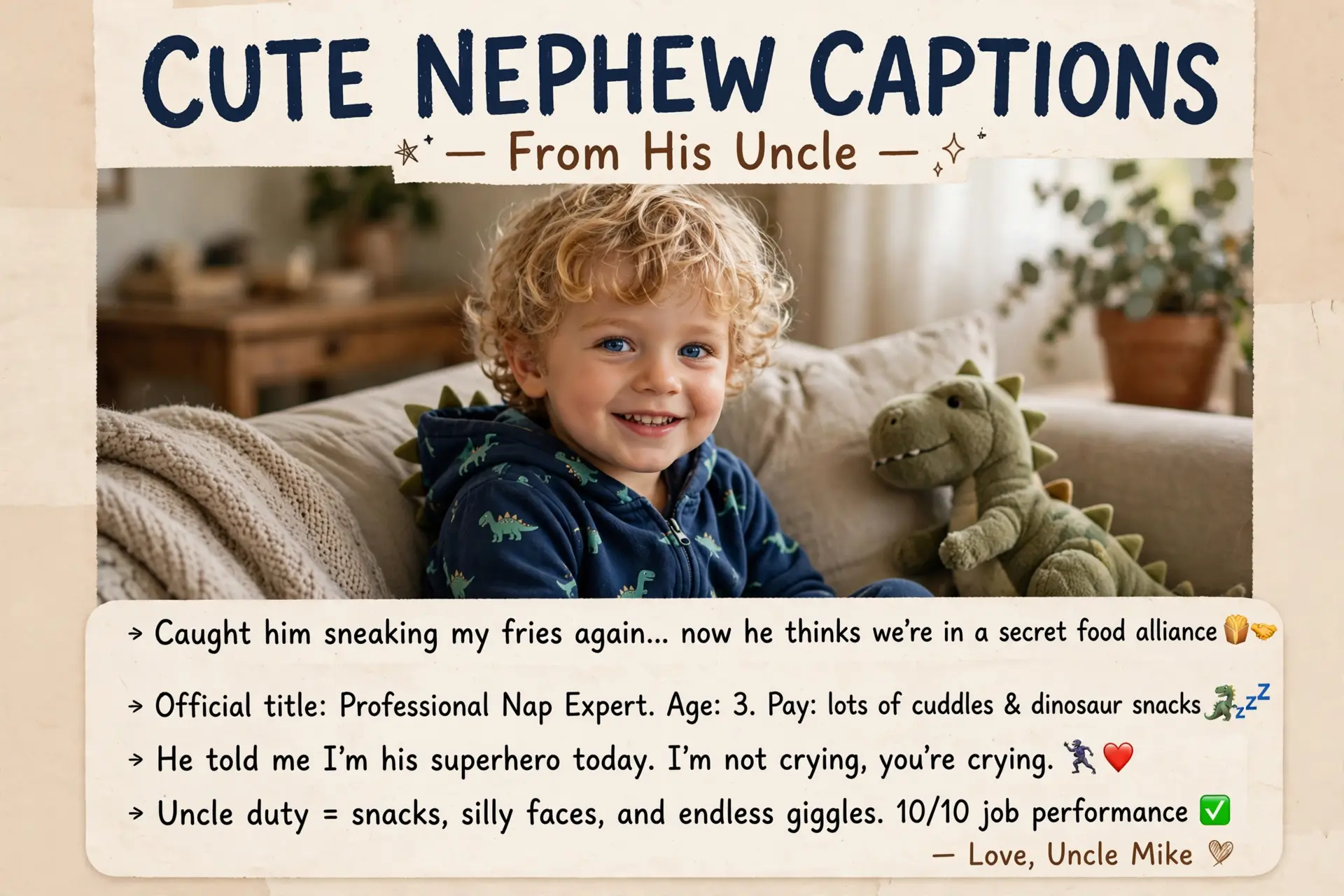 Cute Nephew Captions from Uncle