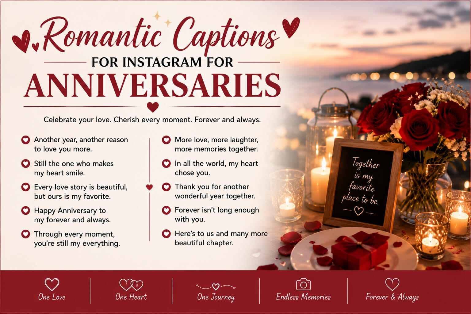 Romantic Captions for Instagram for Anniversaries