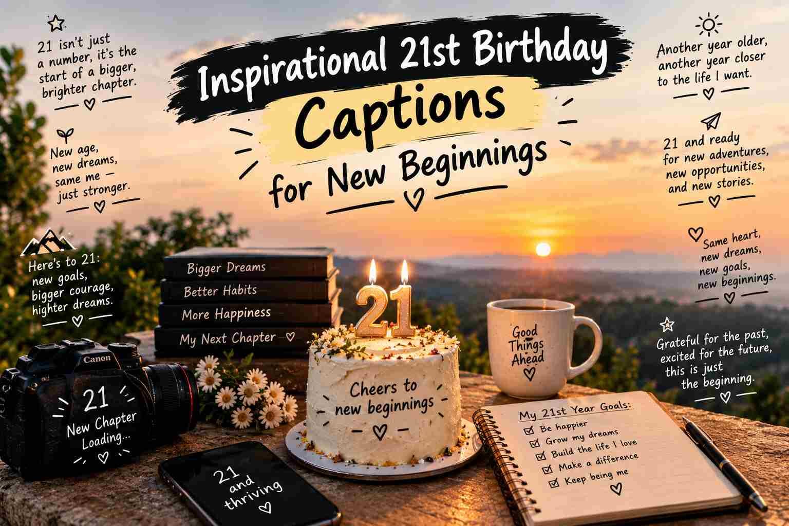 Inspirational 21st Birthday Captions for New Beginnings