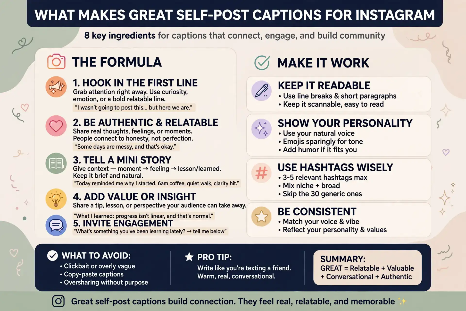 What Makes Great Self Post Captions for Instagram