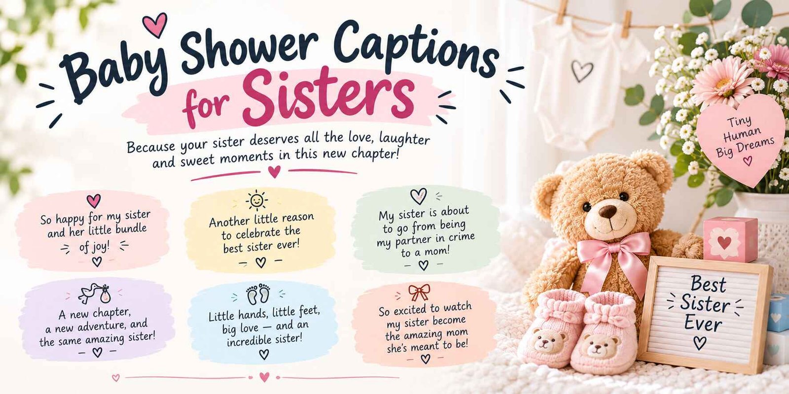 Baby Shower Captions for Sisters