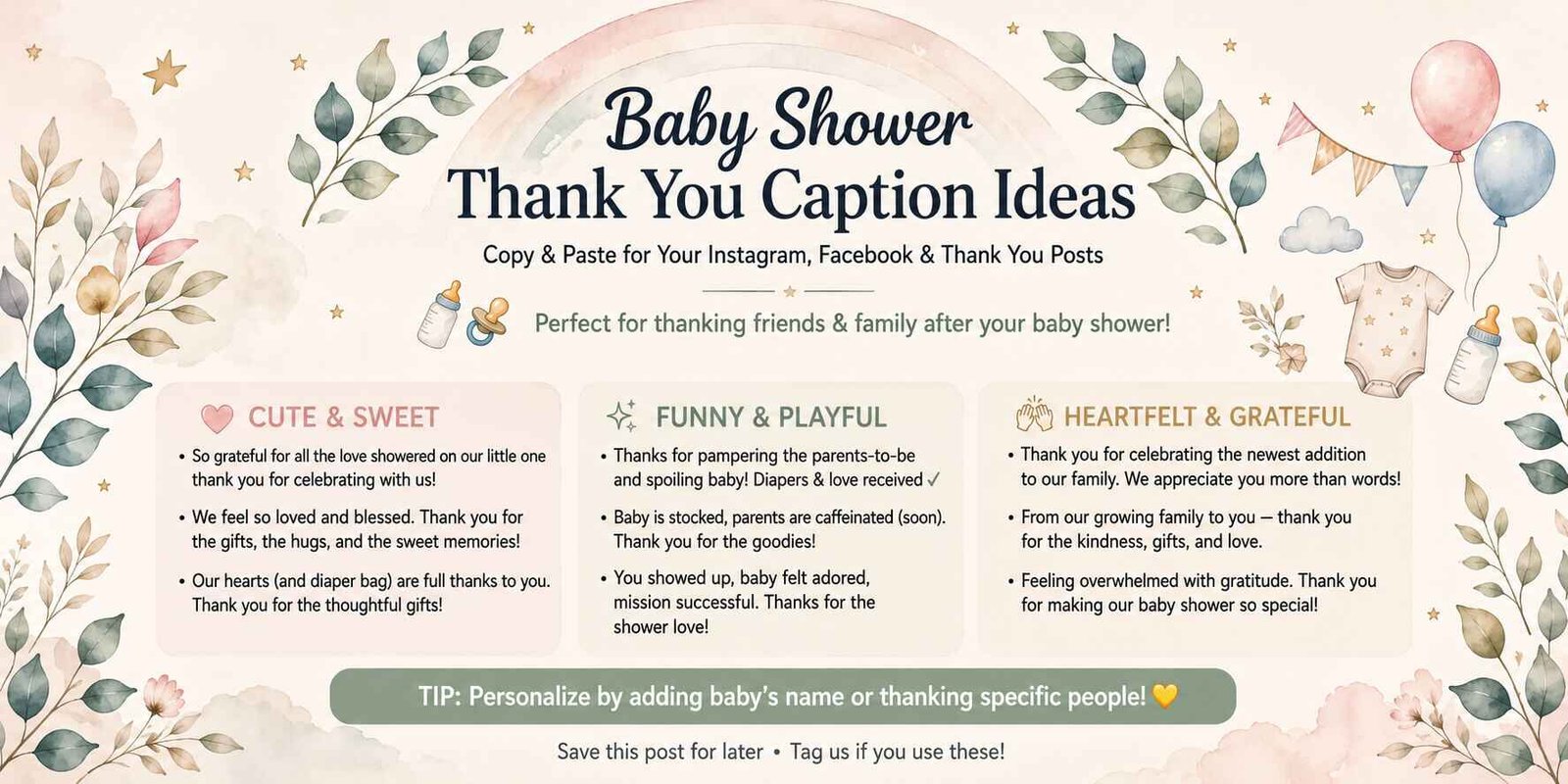 Baby Shower Captions for Thank You Posts