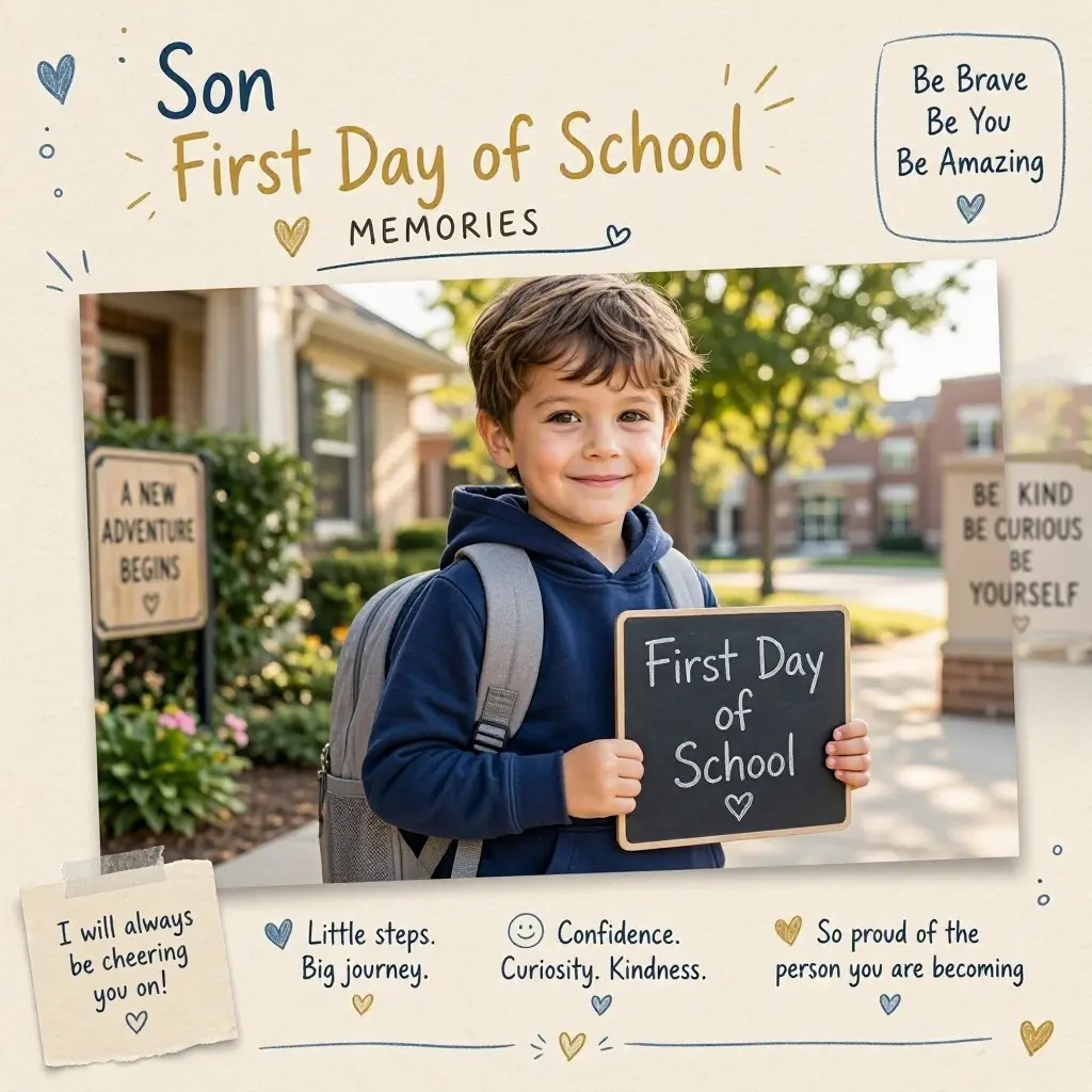 Caption for Son First Day of School Memories