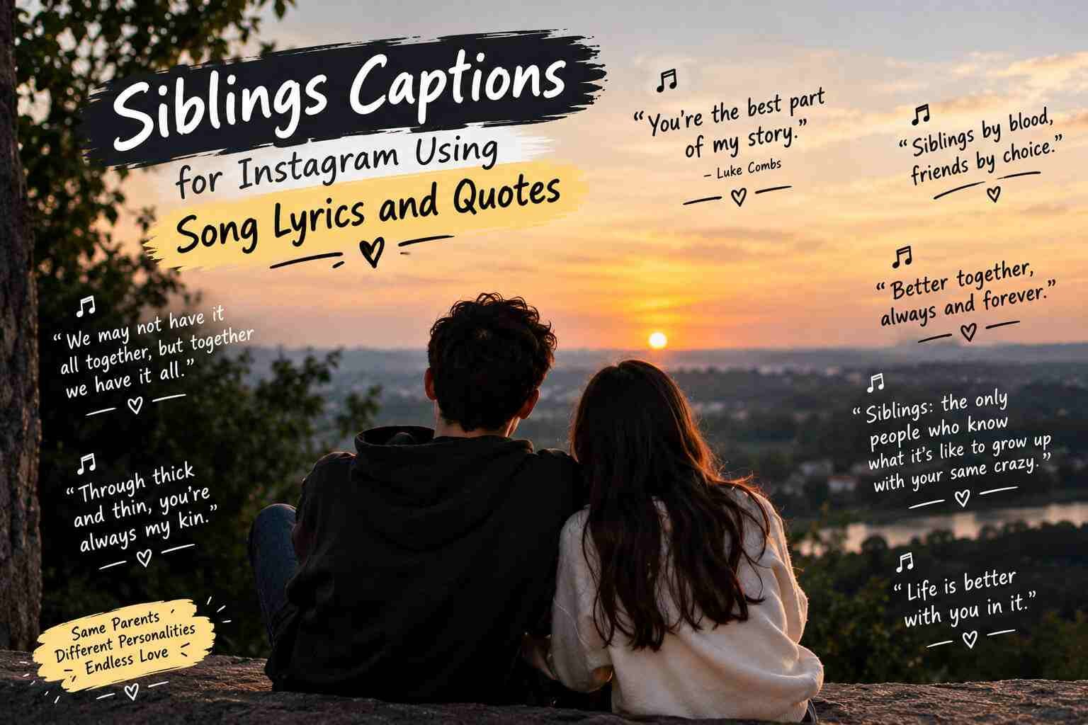 Siblings Captions for Instagram Using Song Lyrics and Quotes