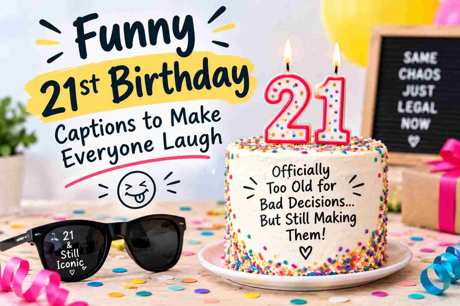 Funny 21st Birthday Captions to Make Everyone Laugh