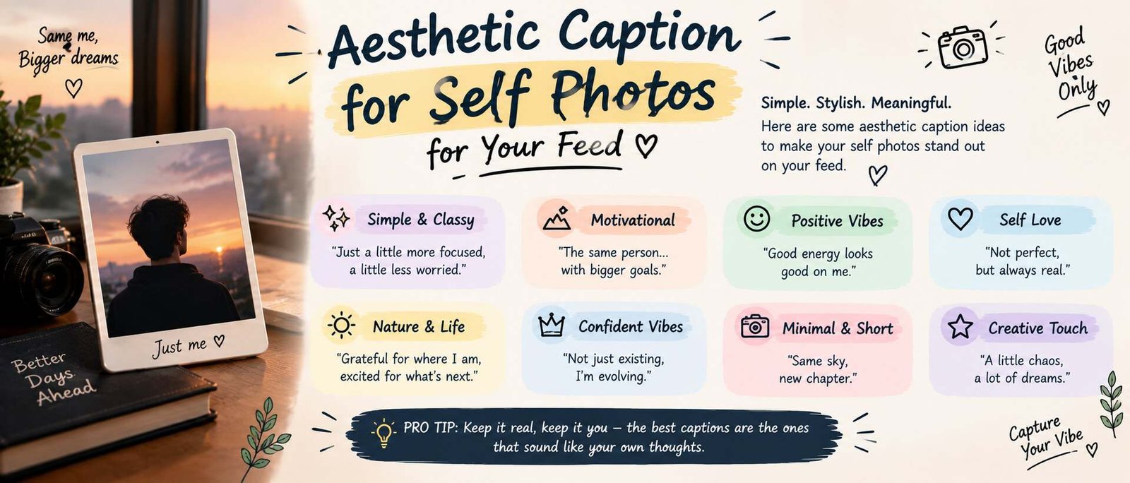Aesthetic Caption for Self Photos for Your Feed