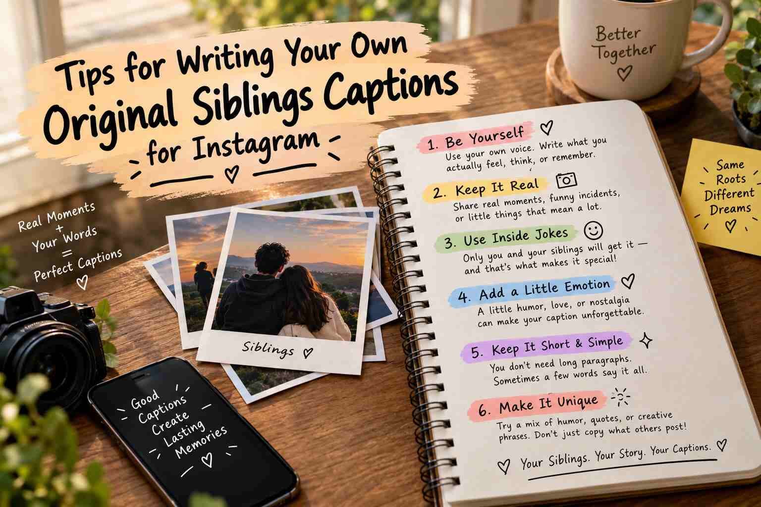 Tips for Writing Your Own Original Siblings Captions for Instagram