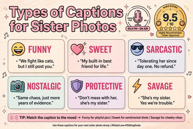 Types of Captions for Sister Photos