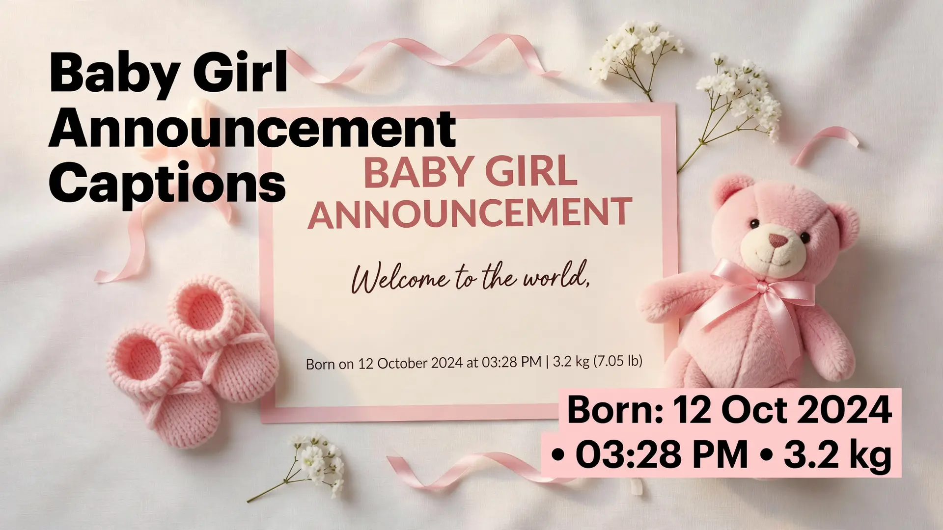  Baby Girl Announcement Captions