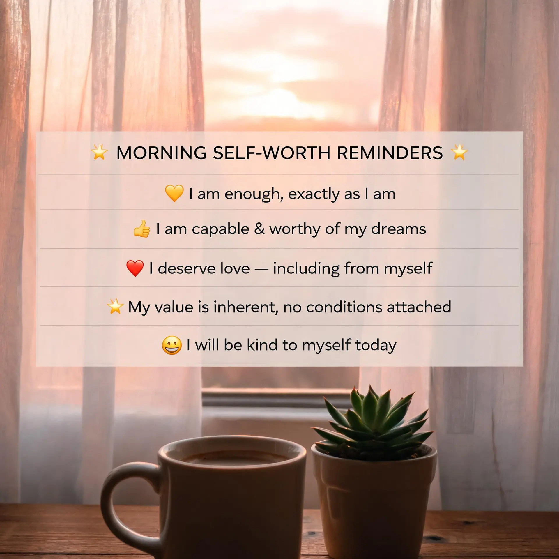 Self Worth Quotes to Say to Yourself Every Morning