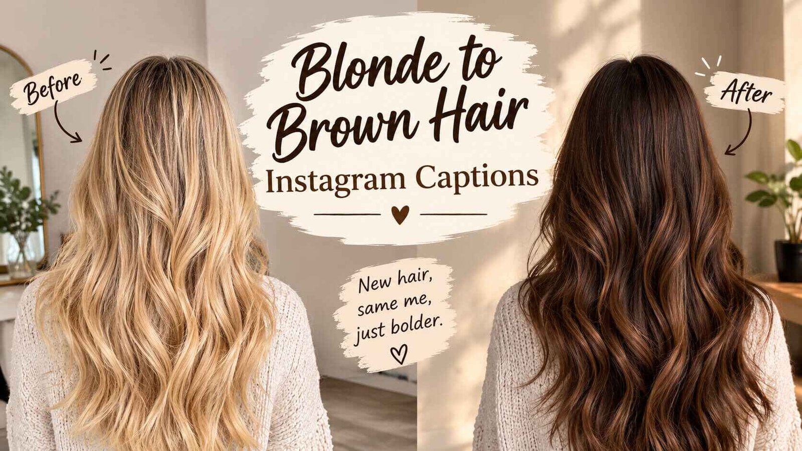 Blonde to Brown Hair Instagram Captions