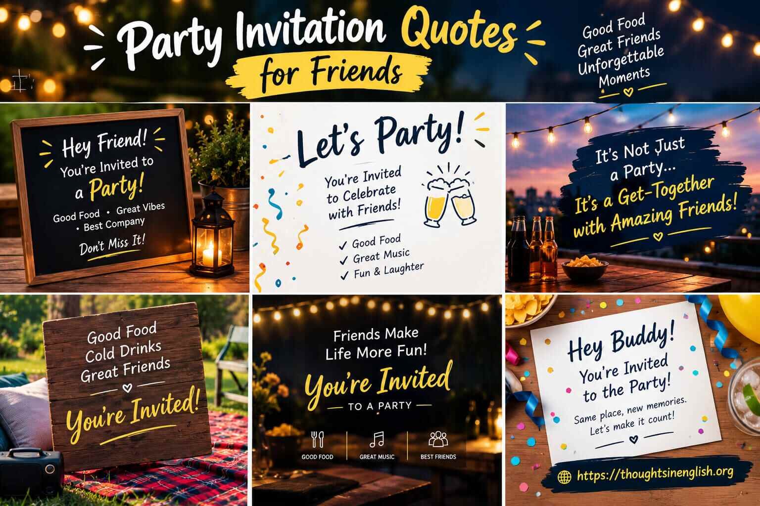 Party Invitation Quotes for Friends