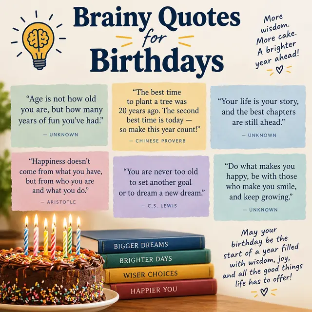 Brainy Quotes for Birthdays