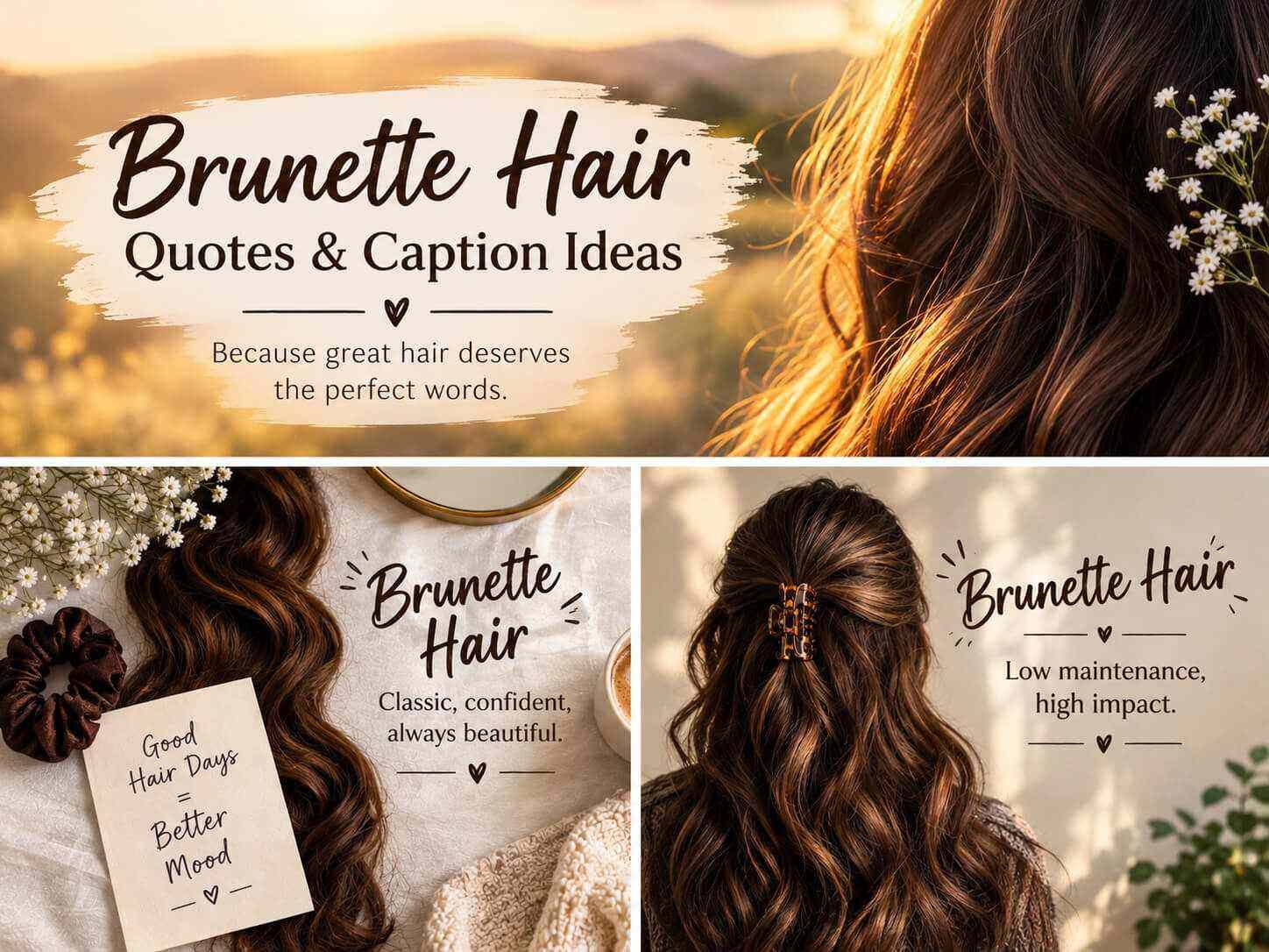 Brunette Hair Quotes & Caption Idea